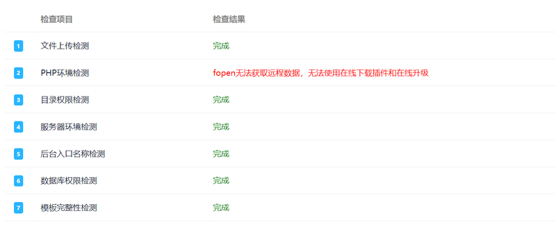 迅睿cms检测PHP环境检测提示fopen打开远程文件失败的解决方法